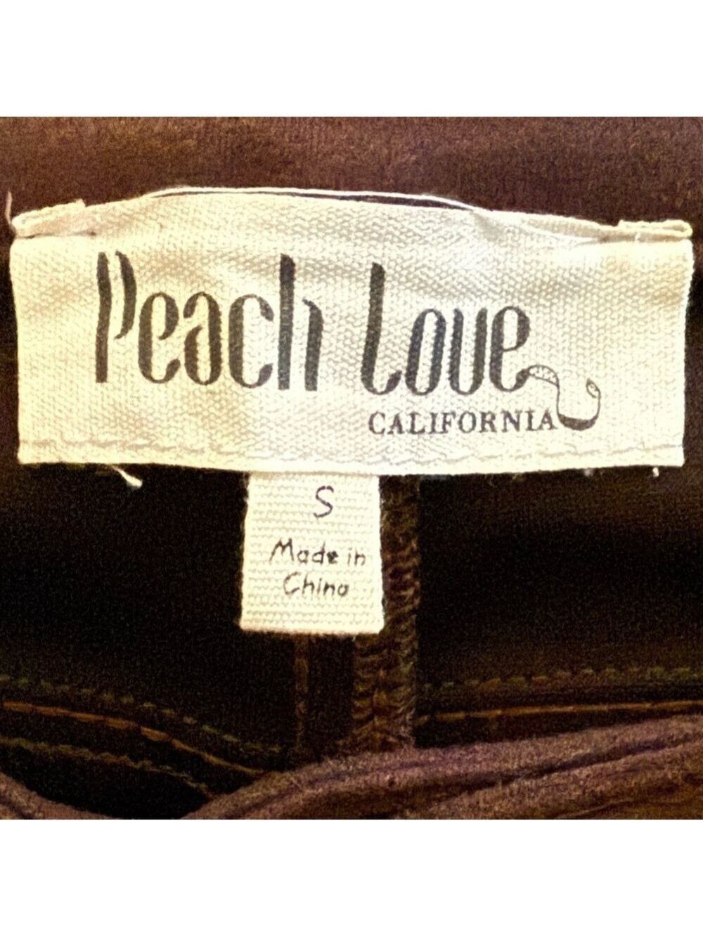 Peach Love Brown Rhinestone Fringe Shorts Small - Picture 6 of 11